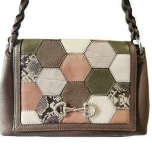 P007. Brighton Off the Grid Medium Fall Meadow Leather Bag  NWOT